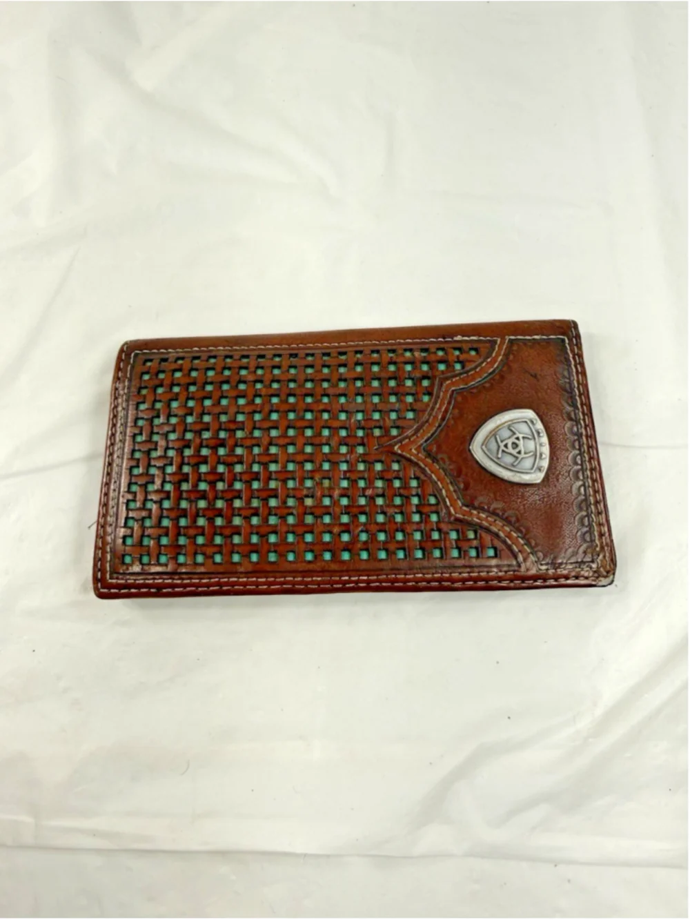 ARIAT Men's Basket Weave Sunburst Rodeo Wallet